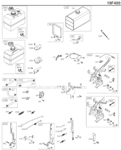 Page F Diagram and Parts List for 19F400 0043-1137 Briggs and Stratton Engine